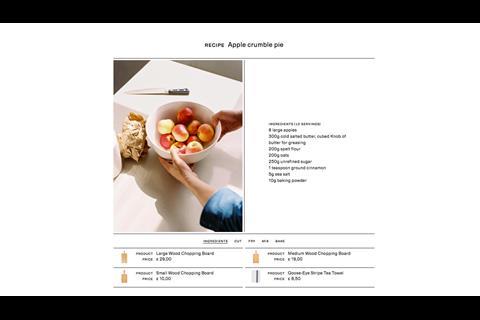 The website details Nordic recipes